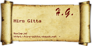 Hirs Gitta névjegykártya